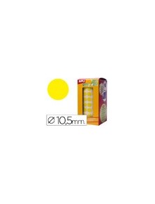 Gomets autoadhesivos circulares 10,5mm amarillo en rollo