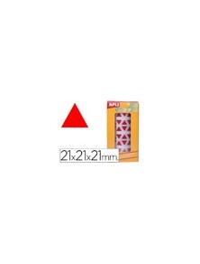 Gomets autoadhesivos triangulares 21x21x21 mm rojo en rollo