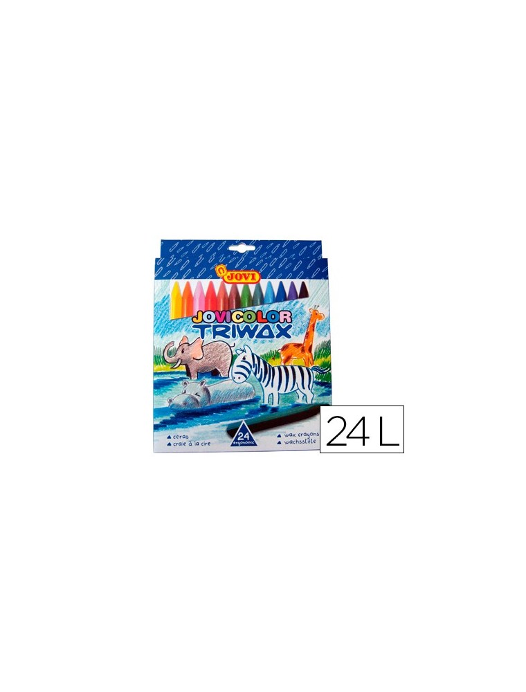 Lapices cera jovicolor triangular triwax 24 colores surtidos