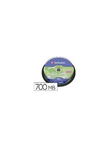 Cd-rw verbatim serl capacidad 700mb velocidad 12x 80 min tarrina de 10 unidades