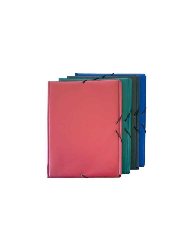 Carpeta gomas forradas pvc tamaño cuarto con 3 solapas