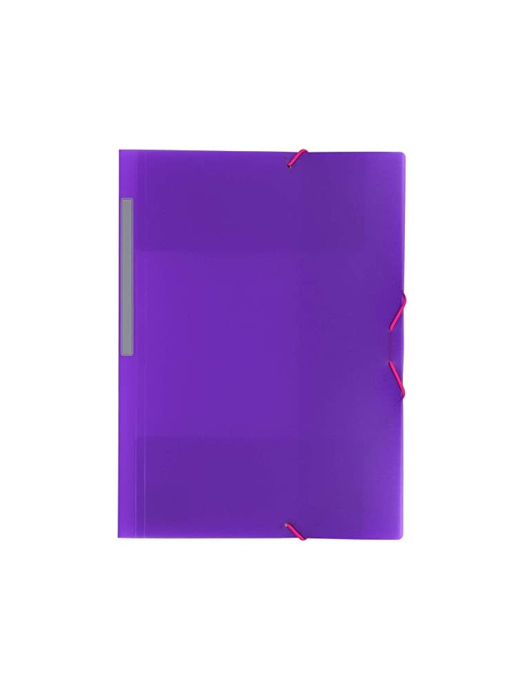 CARPETA CON GOMAS EN POLIPROPILENO CON SOLAPAS TRANSLUCIDO DE 500 MICRAS COLOR VIOLETA GRAFOPLAS