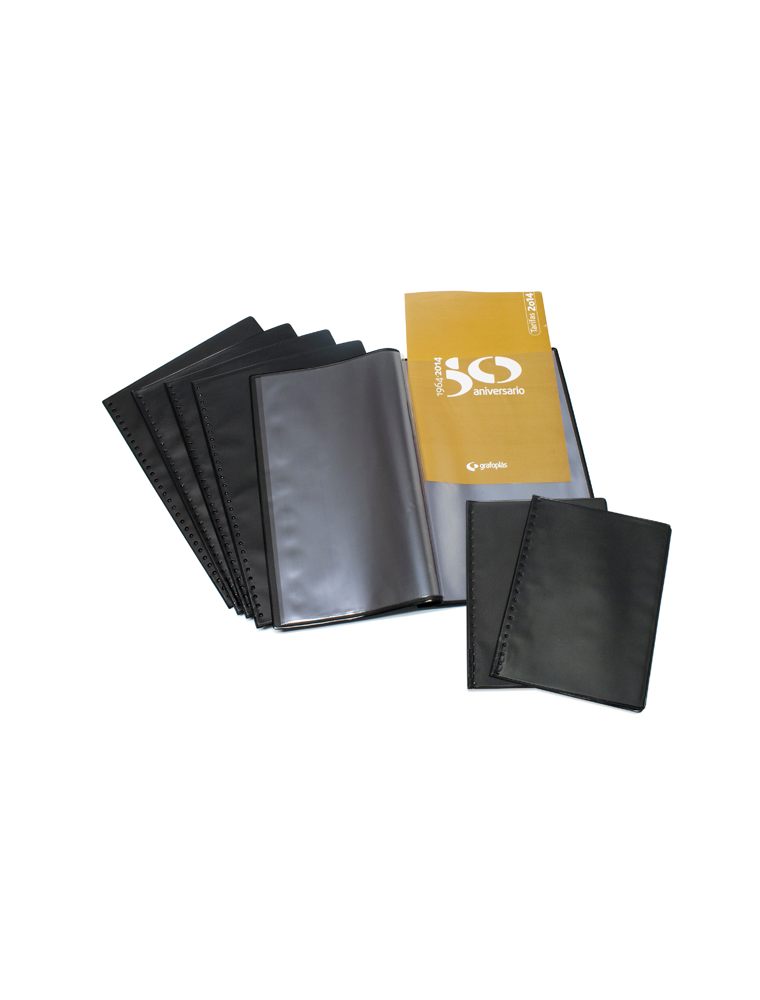 CARPETA FUNDAS 30F FOLIO PVC 450 NEGRO FLEXIPLAS GRAFOPLAS