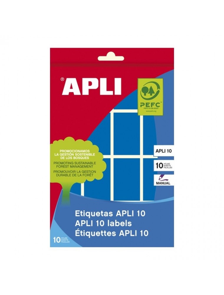 Etiquetas rectangulares Azules 25x40 mm en sobre 8 hojas