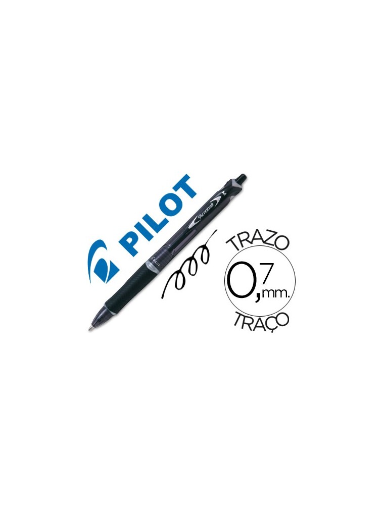 Boligrafo pilot acroball negro tinta aceite punta de bola de 1,0mm retractil