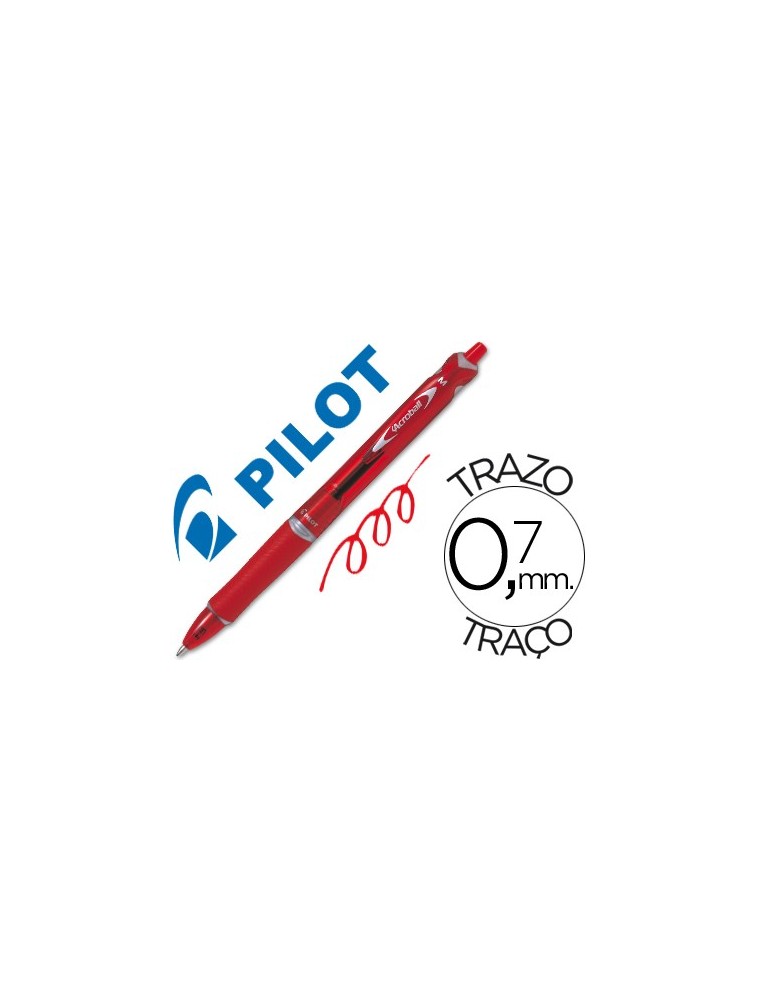 Boligrafo pilot acroball rojo tinta aceite punta de bola de 1,0mm retractil