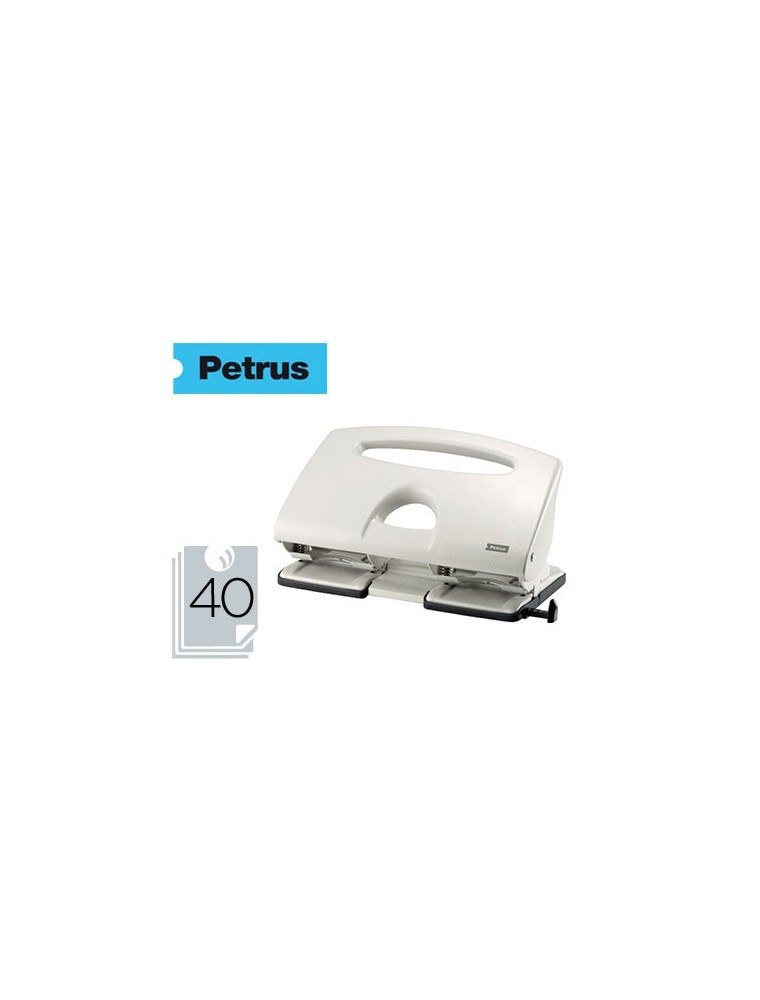 Taladrador petrus 505 metalico color gris 4 punzones capacidad 40 hojas