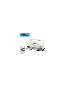 Taladrador petrus 505 metalico color gris 4 punzones capacidad 40 hojas