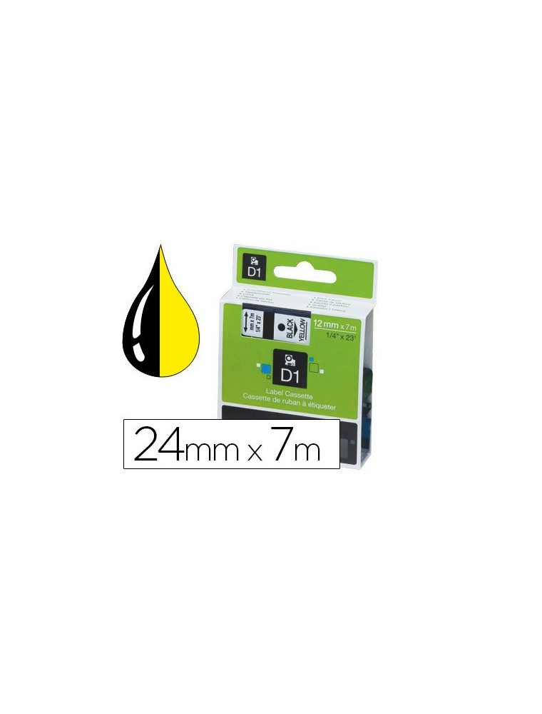 Cinta dymo 1000 negro-amarillo 24 mm x 7 m d1