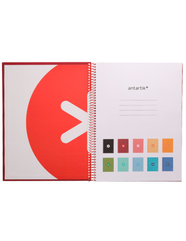 Cuaderno espiral a4 micro antartik tapa forrada 80h 90 gr cuadro 5mm 1 banda 4 taladros frambuesa