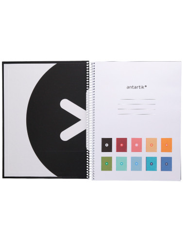 Cuaderno espiral a4 micro antartik tapa forrada80h 90 gr horizontal 1 banda 4 taladros color negro