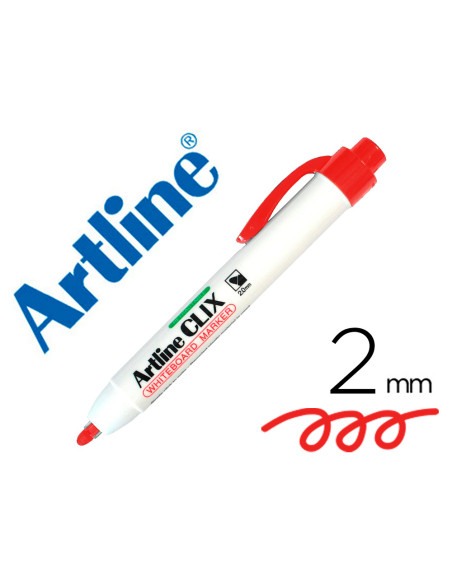 Rotulador artline clix pizarra ek-573a rojo punta retactil redonda 2 mm