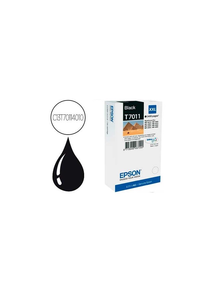 Ink-jet epson stylus t7011 negro xl wp-4000 4500 capacidad 3400 pag