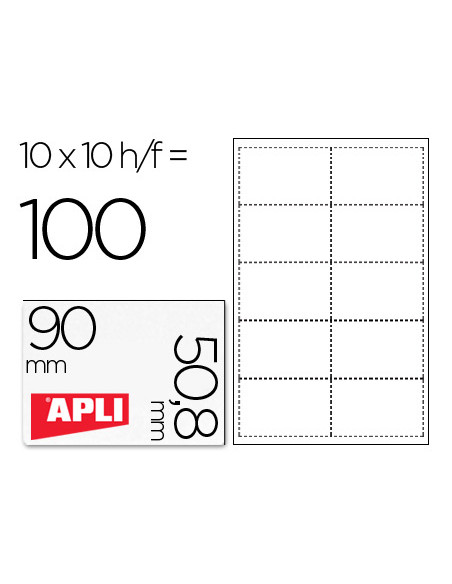 APLI TARJETAS VISITA BLANCO PARA INKJET, LÁSER Y FOTOCOPIADORAS / 210 X 297MM / MICROPERFORADO 200GR 10 HOJAS