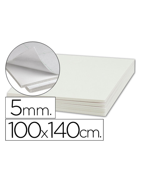 Carton pluma liderpapel blanco adhesivo 1 cara 100x140 cm espesor 5 mm