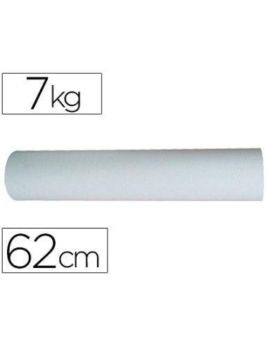 Papel blanco bobina ancho 62 cm longitud 250 mt gramaje 50 gr peso 7 kg