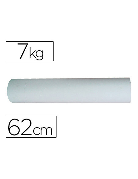 Papel blanco bobina ancho 62 cm longitud 250 mt gramaje 50 gr peso 7 kg