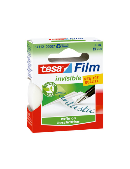 Cinta adhesiva tesa film invisible ecologica 33 mt x 19 mm