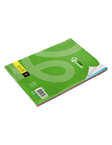 Recambio liderpapel a4 120 hojas 80g/m2 cuadro 5mm sin margen 4 taladros bandas de 5 colores