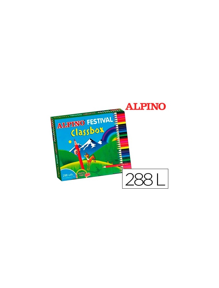 Lapices de colores alpino festival classbox caja de 288 unidades 12 colores surtidos