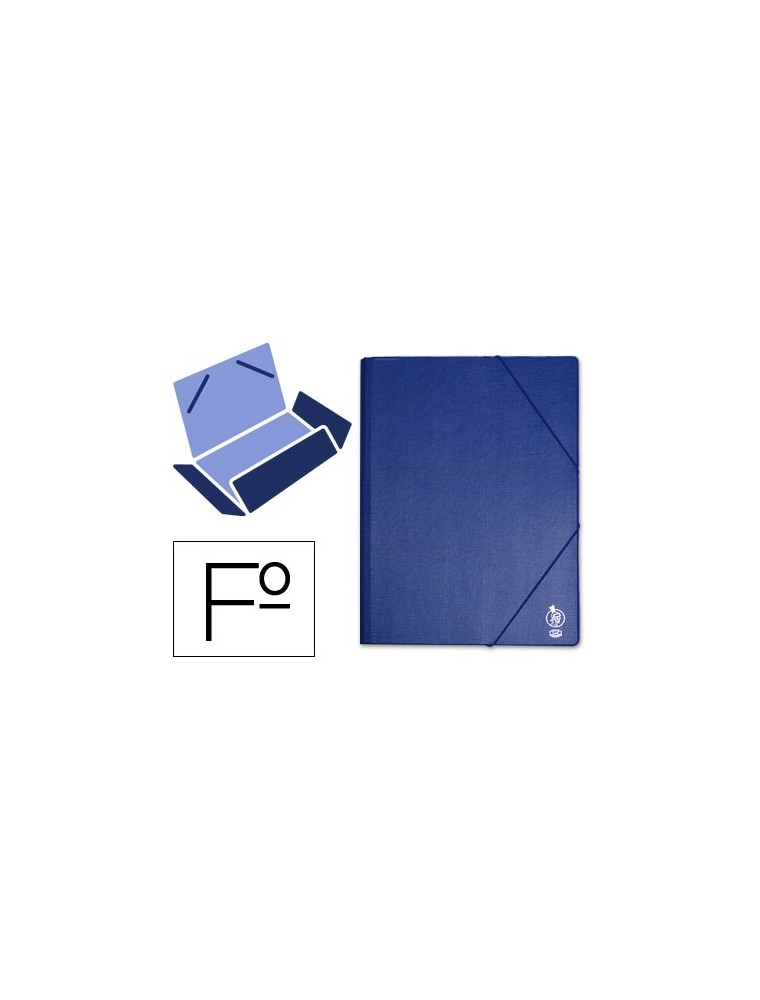 Carpeta liderpapel gomas folio solapas plastico azul