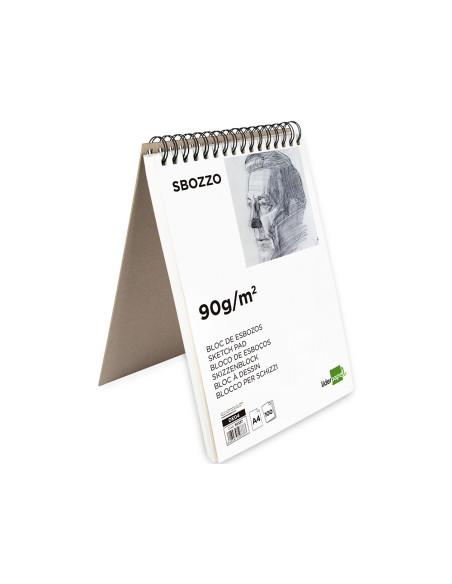 Bloc dibujo liderpapel esbozos espiral din a4 210x297mm 100 hojas 90gr/m2 sin recuadro