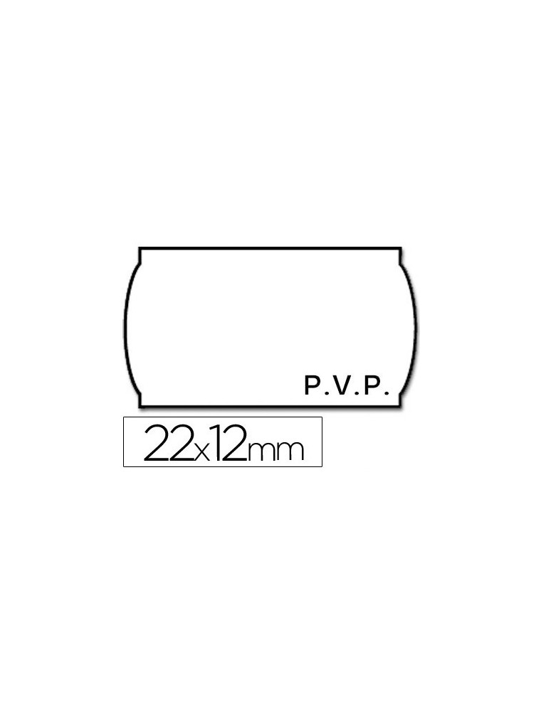 Etiquetas meto onduladas 22 x 12 mm pvp blanca adh2 rollo 1500 etiquetas