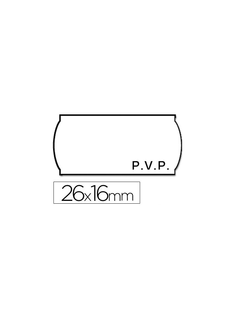 Etiquetas meto onduladas 26 x 16 mm pvp blanca adh 2 rollo 1200 etiquetas troqueladas