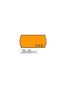 Etiquetas meto onduladas 26 x 16 mm pvp adh 2 fluor naranja rollo 1200 etiquetas