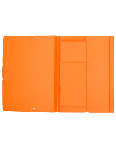 Carpeta liderpapel gomas plastico folio solapas color naranja