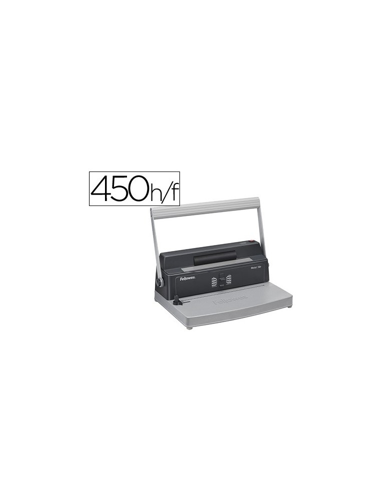 Encuadernadora para espiral fellowes metal 50r perfora 12 hojas formato a4 paso 51 encuaderna 450 hojas 80 gr