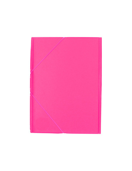 Carpeta liderpapel gomas plastico folio solapas color fucsia