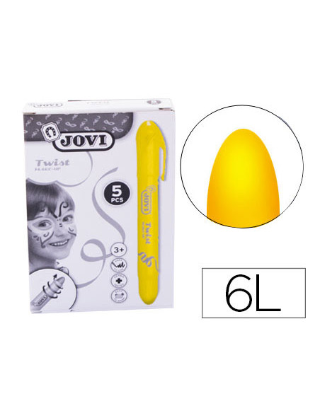 Barra de maquillaje jovi twist make-up amarillo caja de 5 unidades