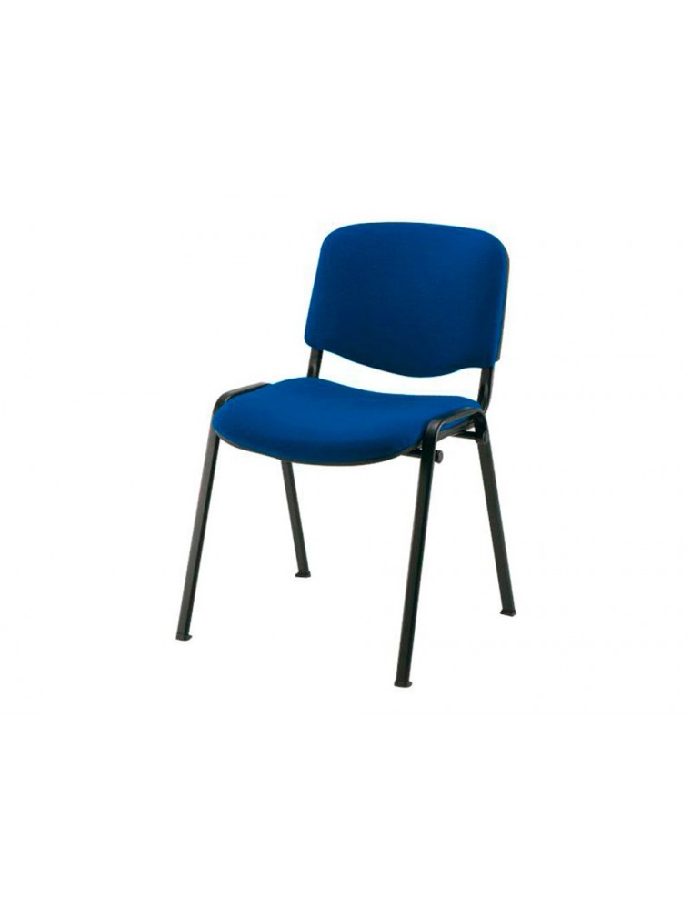 Silla apilable q-connect brazos cortos tapizada sin ruedas 910 mm alto 460mm largo440 mm profundidad azul