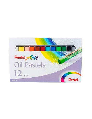 Lapices pentel oil pastel caja de 12 colores surtidos