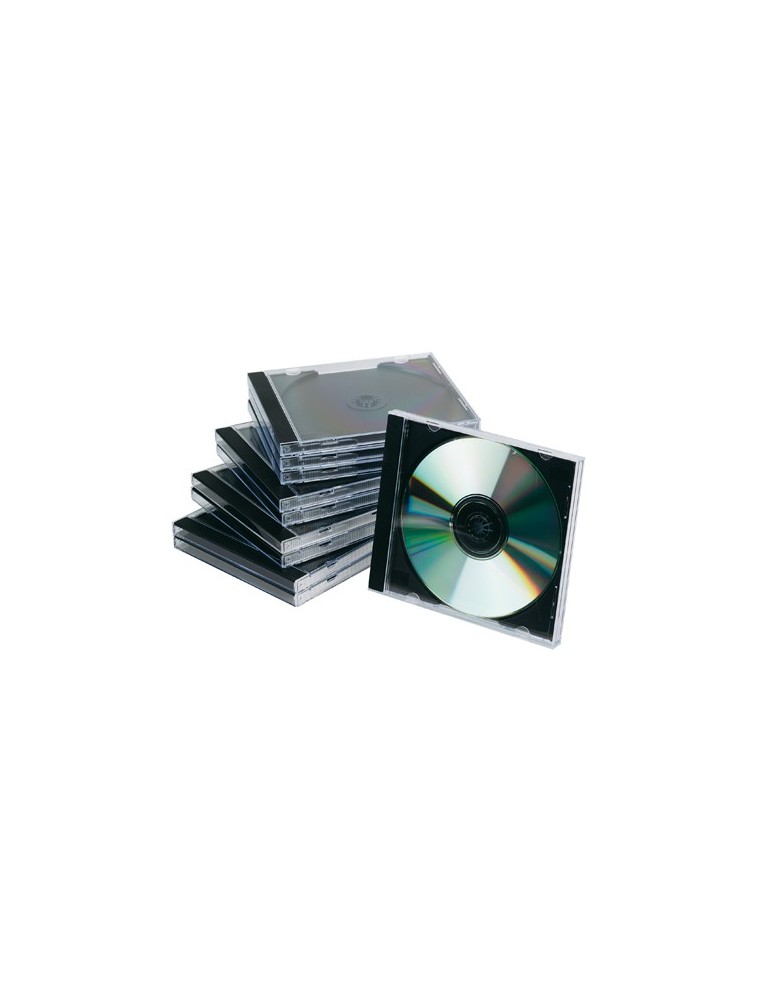 Caja de cd q-connect -con interior negro -pack de 10 unidades