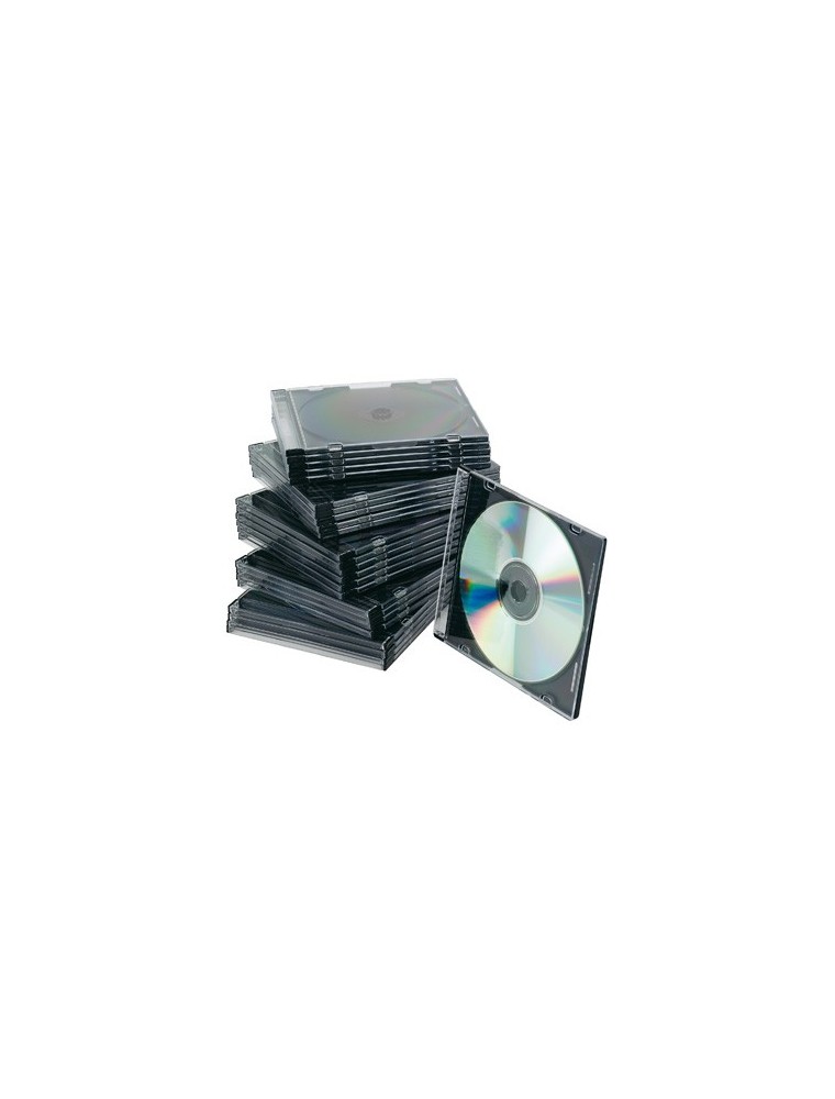 Caja de cd q-connect slim -con interior negro -pack de 25 unidades