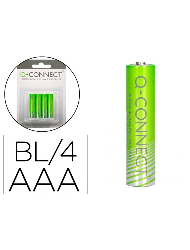 Pila q-connect alcalina aaa blister con 4 unidades