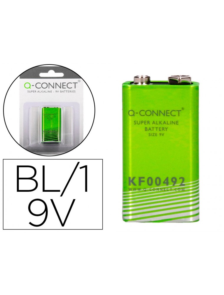 Pila q-connect alcalina 9v blister con 1 unidad