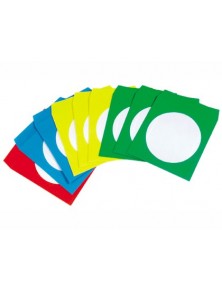 Sobre para cd con ventana transparente y solapa autoadhesiva -pack de50 unidades colores surtidos