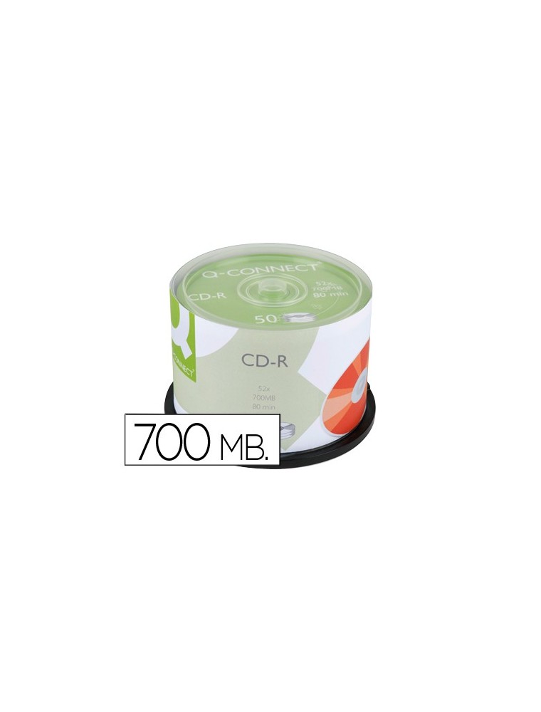 Cd-r q-connect capacidad 700mb duracion 80min velocidad 52x bote de 50 unidades