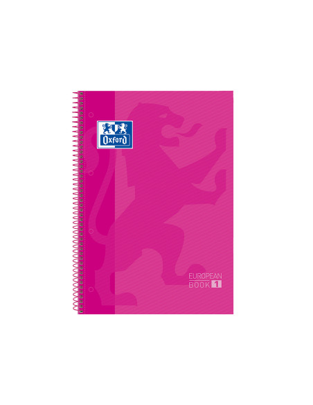 OXFORD CUADERNO CLASSIC EUROPEANBOOK 1 WRITE&ERASE 80H A4+ 5X5MM MICROPERFORADO T/EXTRADURA PACK 5 UD FUCSIA