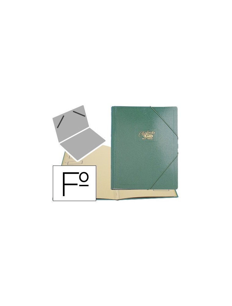 Carpeta clasificador carton compacto saro folio verde -12 departamentos