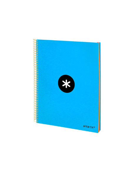 Cuaderno espiral a4 micro antartik tapa forrada 120h 90 gr horizontal 5 bandas 4 taladros color azul