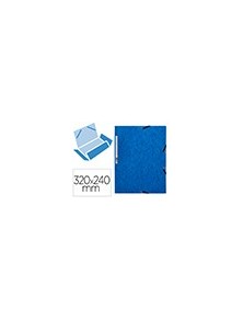 Carpeta q-connect gomas kf02167 carton simil-prespan solapas 320x243 mm azul