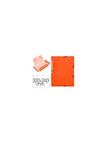 Carpeta q-connect gomas kf02170 carton simil-prespan solapas 320x243 mm naranja