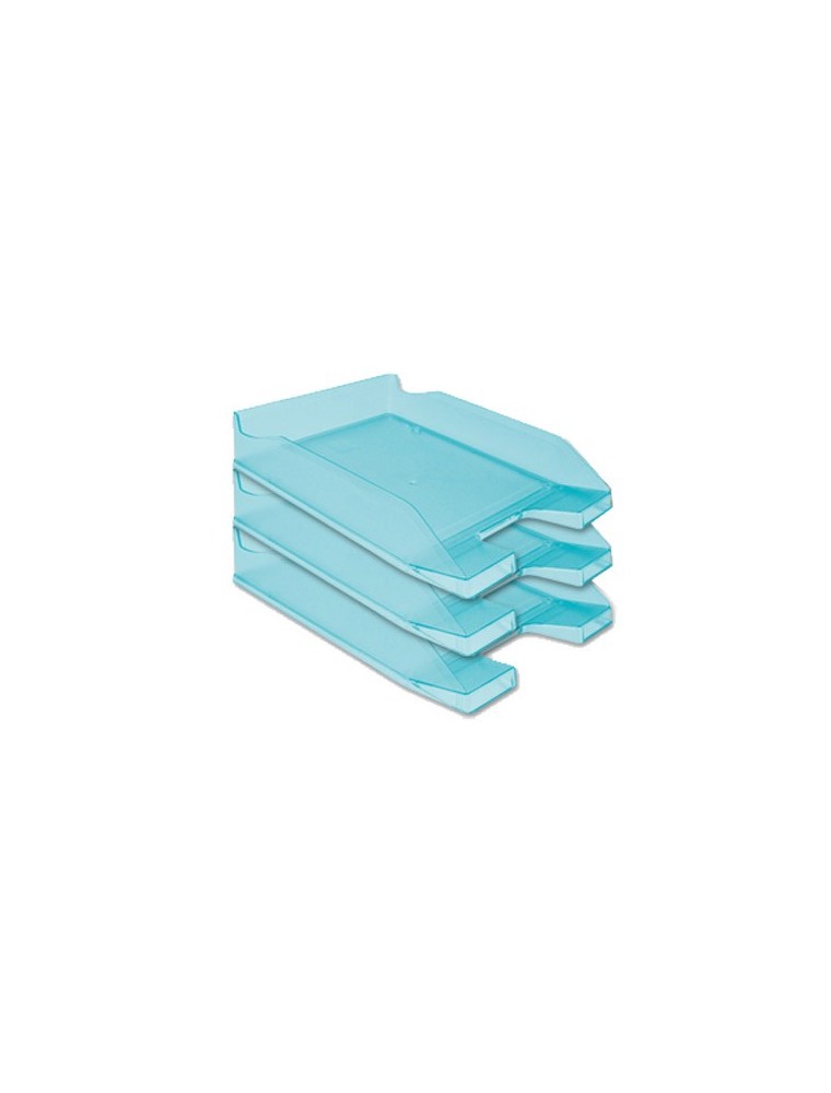 Bandeja sobremesa plastico q-connect turquesa transparente 240x70x340 mm