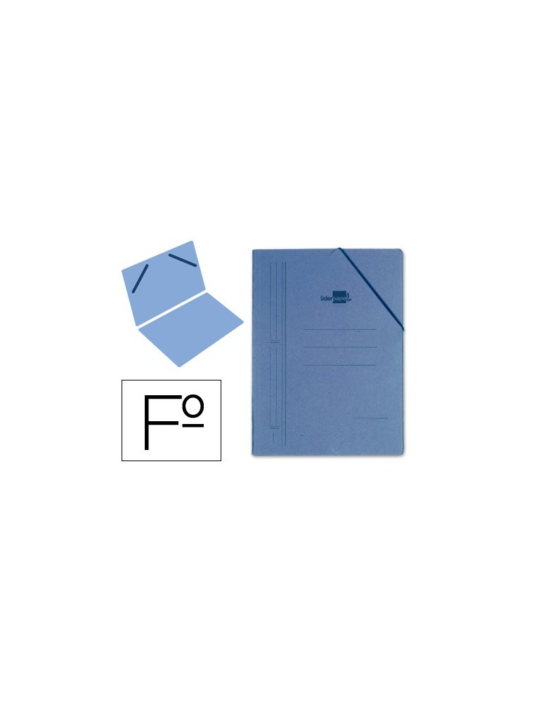 CARPETA GOMAS CARTON AZUL ROMANO SENCILLA FOLIO LIDERPAPEL