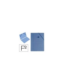 CARPETA GOMAS CARTON AZUL ROMANO SENCILLA FOLIO LIDERPAPEL