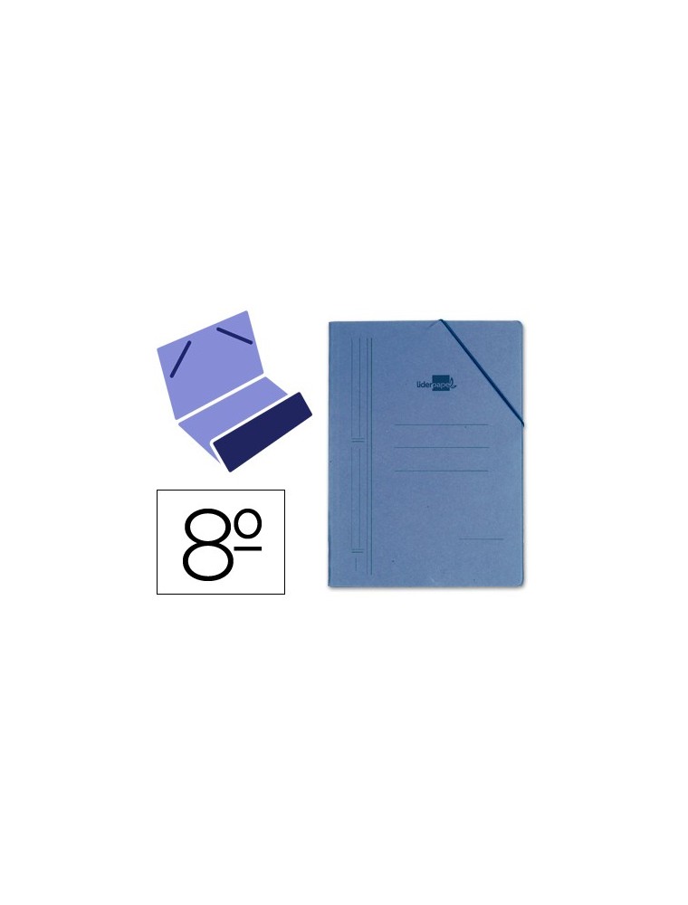 Carpeta liderpapel gomas octavo bolsa carton compacto azul